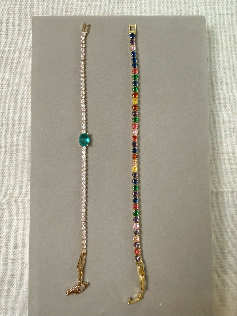 2-Piece 3A CZ Tennis Bracelet Set – Multicolor & Clear